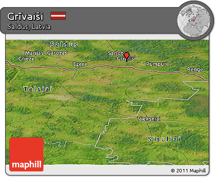 Satellite Panoramic Map of Grīvaiši