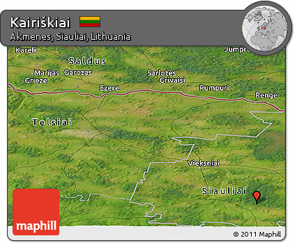 Satellite Panoramic Map of Kairiškiai