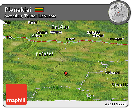 Satellite Panoramic Map of Plėnakiai