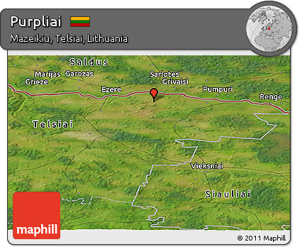 Satellite Panoramic Map of Purpliai