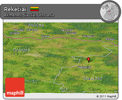 Satellite Panoramic Map of Rekėčiai