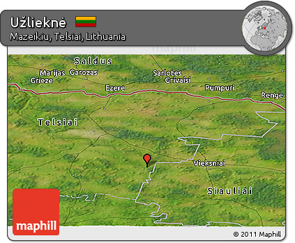 Satellite Panoramic Map of Užlieknė