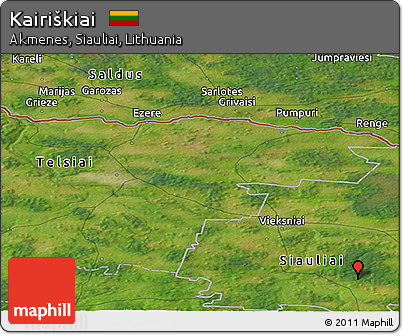 Satellite Panoramic Map of Kairiškiai