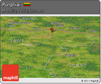 Satellite Panoramic Map of Purpliai