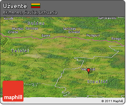 Satellite Panoramic Map of Užventė