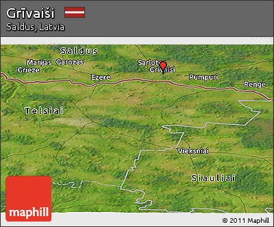 Satellite Panoramic Map of Grīvaiši