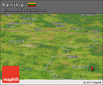 Satellite Panoramic Map of Kairiškiai