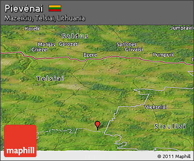 Satellite Panoramic Map of Pievėnai