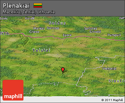 Satellite Panoramic Map of Plėnakiai