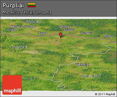 Satellite Panoramic Map of Purpliai