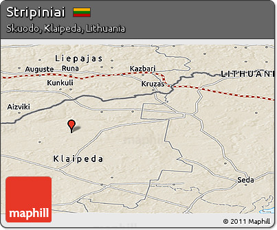 Shaded Relief Panoramic Map of Stripiniai