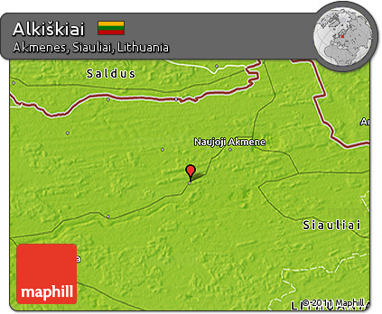 Physical 3D Map of Alkiškiai