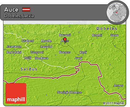 Physical 3D Map of Auce