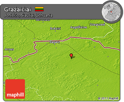 Physical 3D Map of Gražaičiai