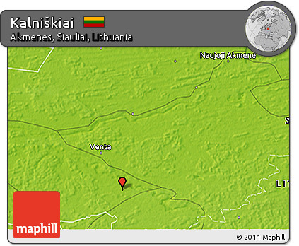 Physical 3D Map of Kalniškiai