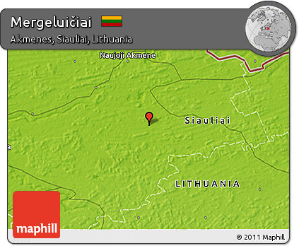 Physical 3D Map of Mergeluičiai