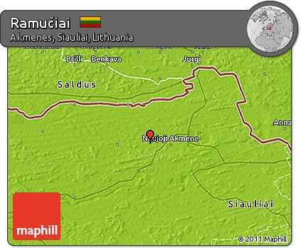 Physical 3D Map of Ramučiai