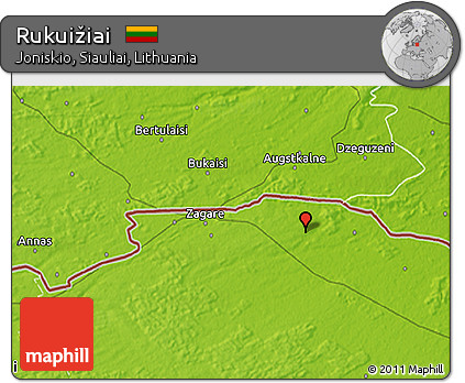 Physical 3D Map of Rukuižiai