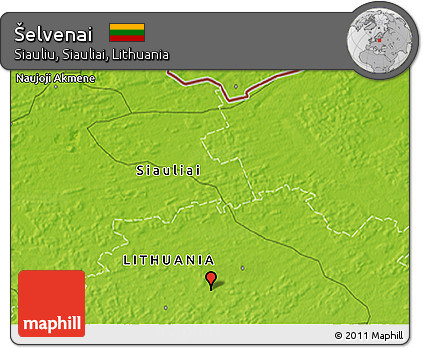 Physical 3D Map of Šelvenai