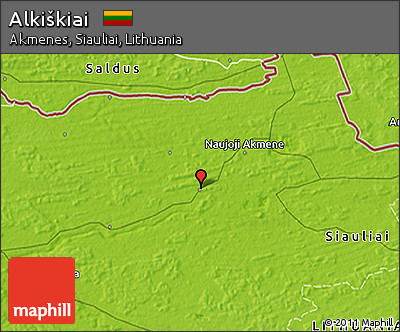 Physical 3D Map of Alkiškiai