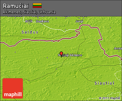 Physical 3D Map of Ramučiai
