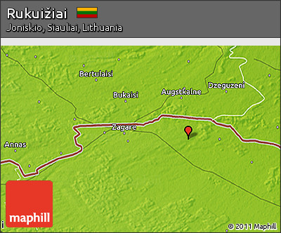Physical 3D Map of Rukuižiai