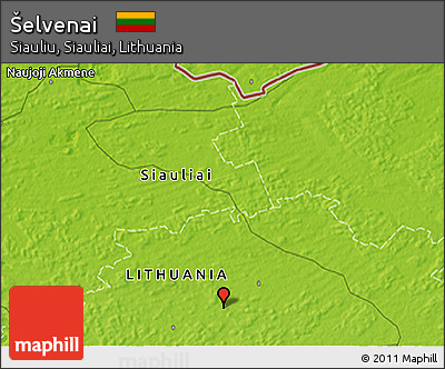 Physical 3D Map of Šelvenai