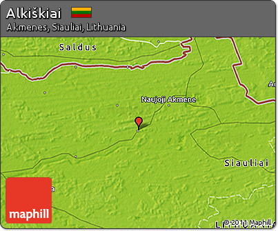 Physical 3D Map of Alkiškiai