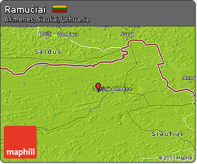 Physical 3D Map of Ramučiai