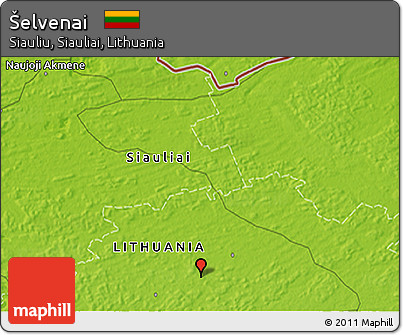 Physical 3D Map of Šelvenai