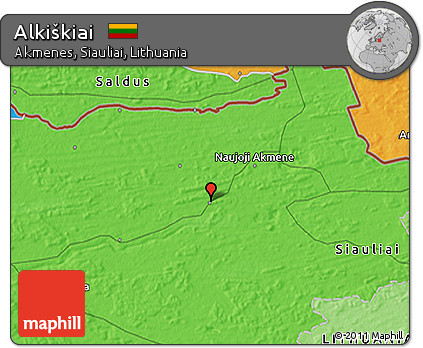 Political 3D Map of Alkiškiai