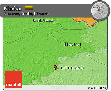 Political 3D Map of Klaišiai