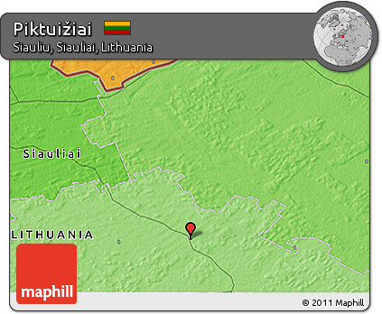 Political 3D Map of Piktuižiai