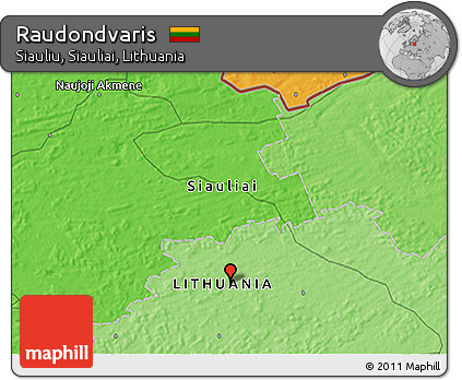 Political 3D Map of Raudondvaris