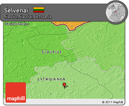 Political 3D Map of Šelvenai