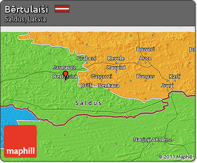 Political 3D Map of Bērtulaiši