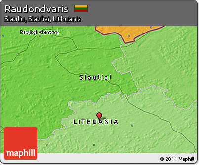 Political 3D Map of Raudondvaris
