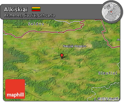 Satellite 3D Map of Alkiškiai