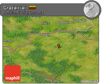 Satellite 3D Map of Gražaičiai