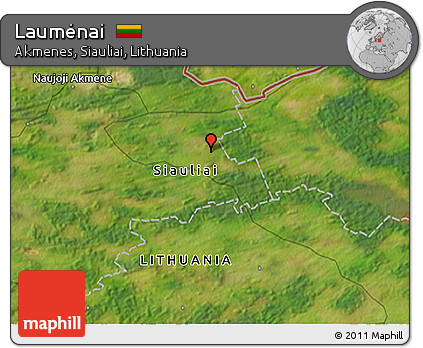 Satellite 3D Map of Laumėnai