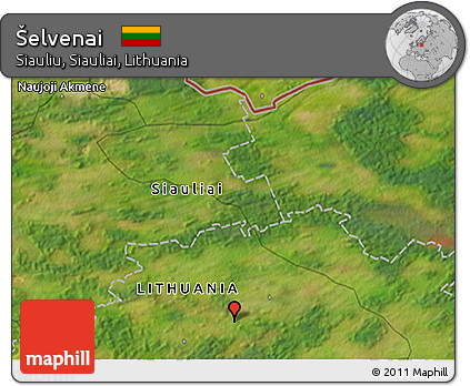 Satellite 3D Map of Šelvenai
