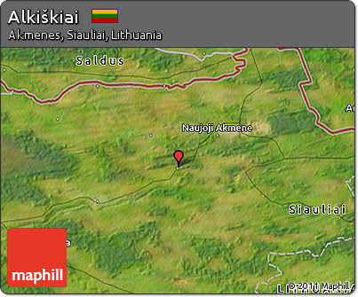Satellite 3D Map of Alkiškiai