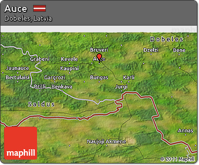 Satellite 3D Map of Auce