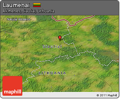 Satellite 3D Map of Laumėnai