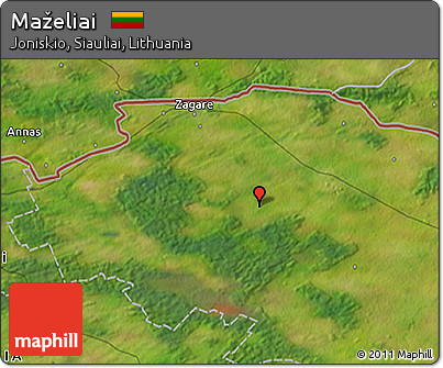 Satellite 3D Map of Maželiai