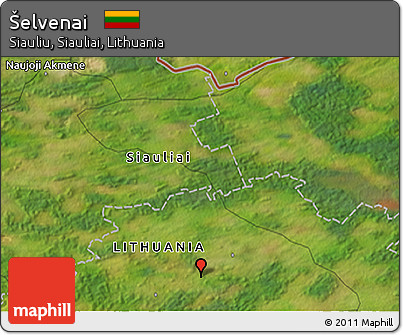Satellite 3D Map of Šelvenai