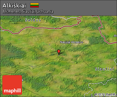Satellite 3D Map of Alkiškiai