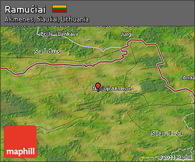 Satellite 3D Map of Ramučiai