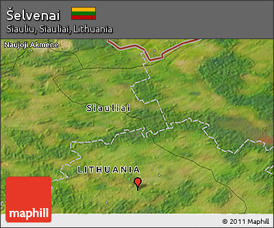 Satellite 3D Map of Šelvenai