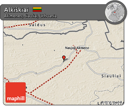Shaded Relief 3D Map of Alkiškiai